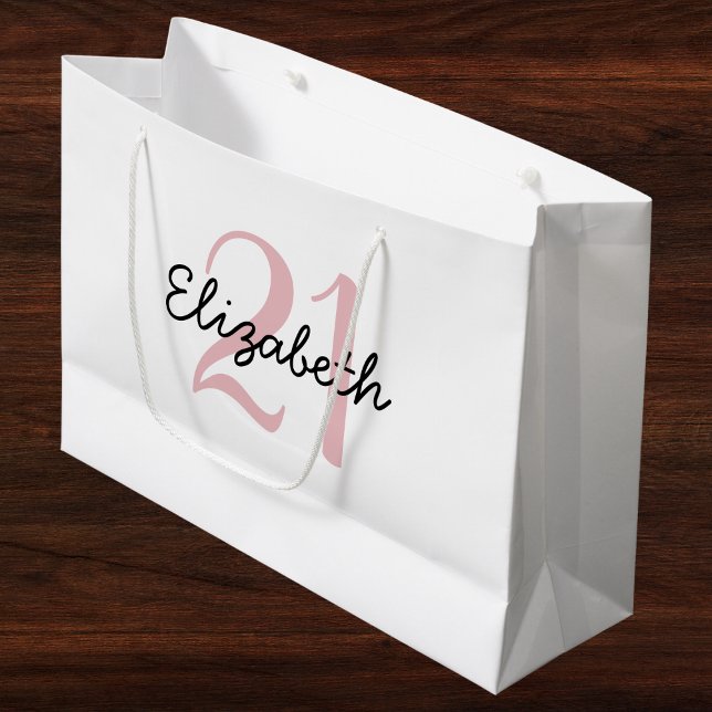 Personalized Name and Age Birthday Large Gift Bag (Creator Uploaded)