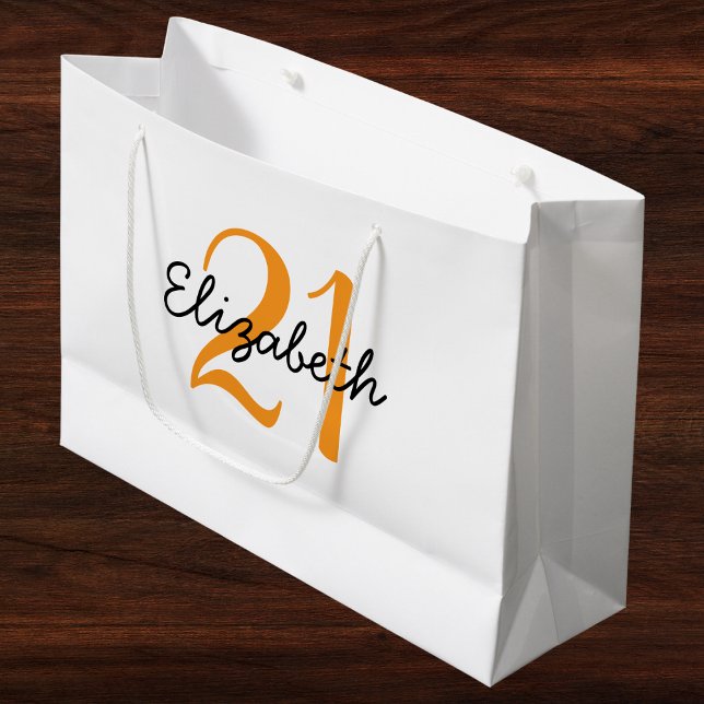 Personalized Name and Age Birthday Large Gift Bag (Creator Uploaded)