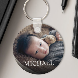 Personalized Name And Baby Photo Keepsake Keychain