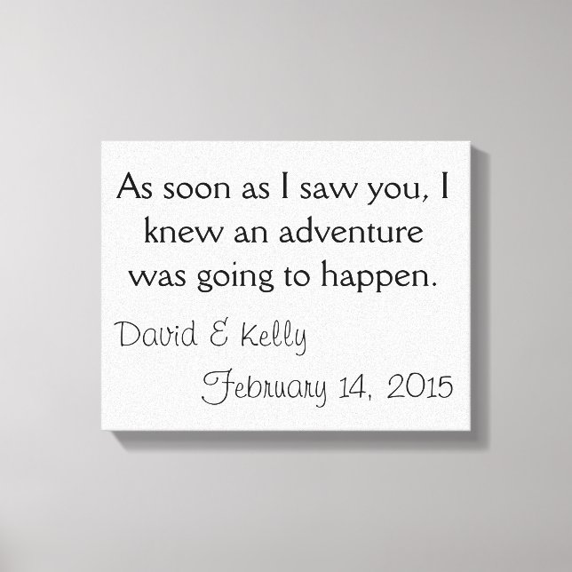 Personalized Name and Date Canvas Print (Front)