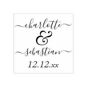 Personalized Name and Date Wedding Custom Made Rubber Stamp