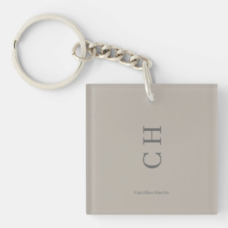 Personalized Name and Initials Chic Slipper Satin Keychain