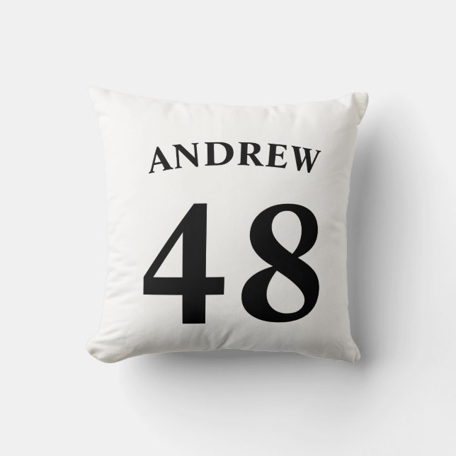Personalized name and Jersey number  Throw Pillow (Front)