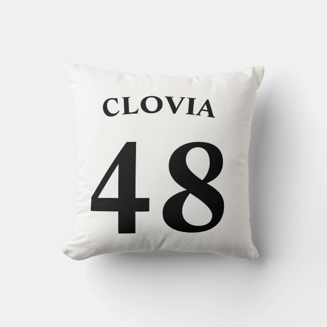 Personalized name and Jersey number  Throw Pillow (Front)