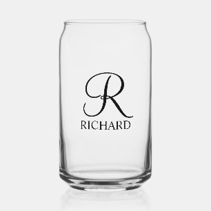 Personalized Name and Monogram Can Glass