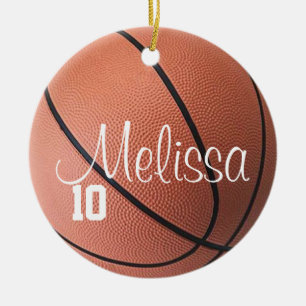Personalized Name and Number Basketball Ornament