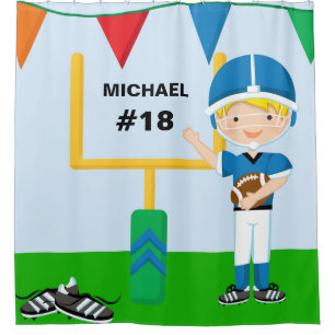 Personalized Name and Number Blue Football Player
