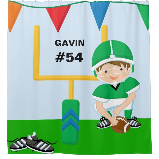 Personalized Name and Number Green Football Player (Front)
