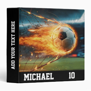 Personalized Name And Number Soccer Ball Football  Binder