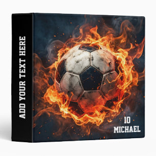 Personalized Name And Number Soccer Ball Football Binder