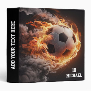 Personalized Name And Number Soccer Ball Football  Binder