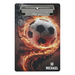 Personalized Name And Number Soccer Ball Football Mini Clipboard