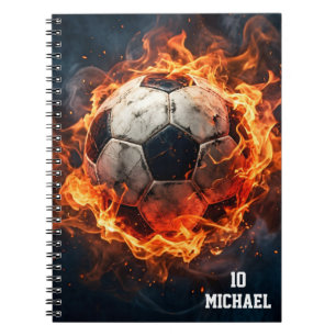 Personalized Name And Number Soccer Ball Football Notebook
