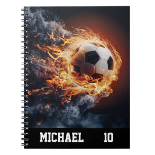 Personalized Name And Number Soccer Ball Football Notebook