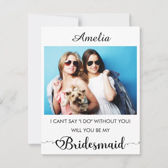 Personalized name and Photo Bridesmaid Proposal (Front)