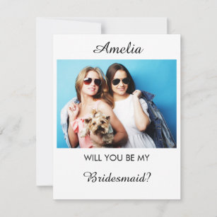 Personalized name and Photo Bridesmaid Proposal Thank You Card