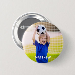 Personalized Name and Photo Football Sport  2 Inch Round Button