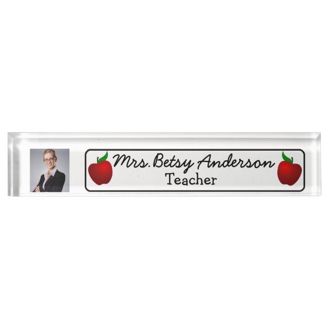 Personalized Name and Photo Name Plate Teacher (Front)