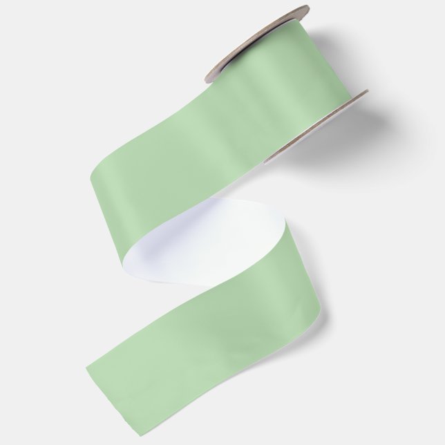 PERSONALIZED NAME AND TEXT PALE GREEN SATIN RIBBON (Front+Back)