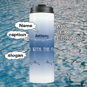 Personalized name and text rowing thermal tumbler