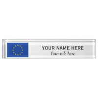 Personalized name and title European Union EU flag
