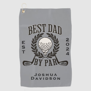 Personalized Name and Year Best Dad by Par Golf Towel