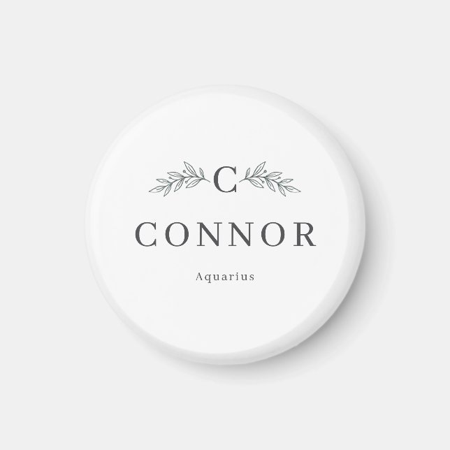 Personalized Name and Zodiac Magnet (Front)