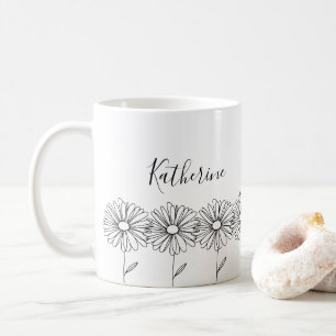 Personalized name April daisy Birth Flower Coffee Mug