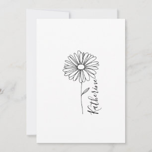 Personalized name April daisy Birth Flower Invitation