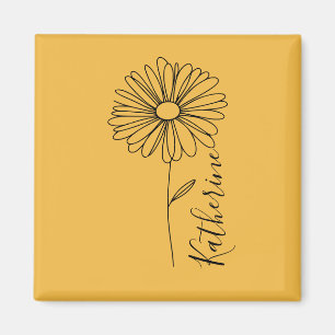 Personalized name April daisy Birth Flower Magnet
