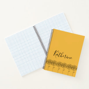 Personalized name April daisy Birth Flower Notebook