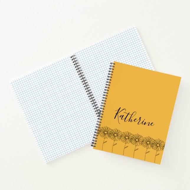 Personalized name April daisy Birth Flower Notebook (Inside)