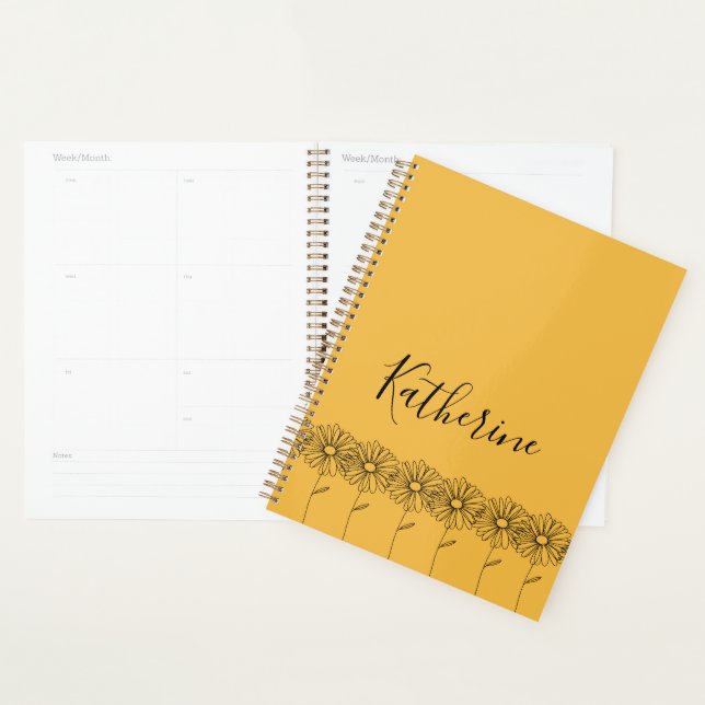 Personalized name April daisy Birth Flower Planner (Display)