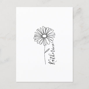 Personalized name April daisy Birth Flower Postcard