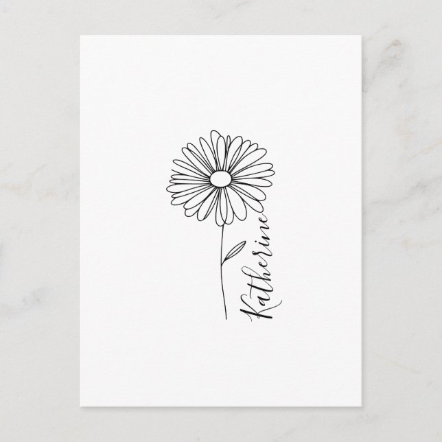 Personalized name April daisy Birth Flower Postcard (Front)