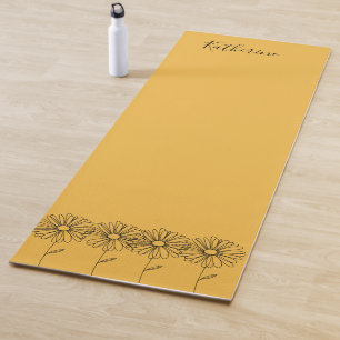 Personalized name April daisy Birth Flower Yoga Mat