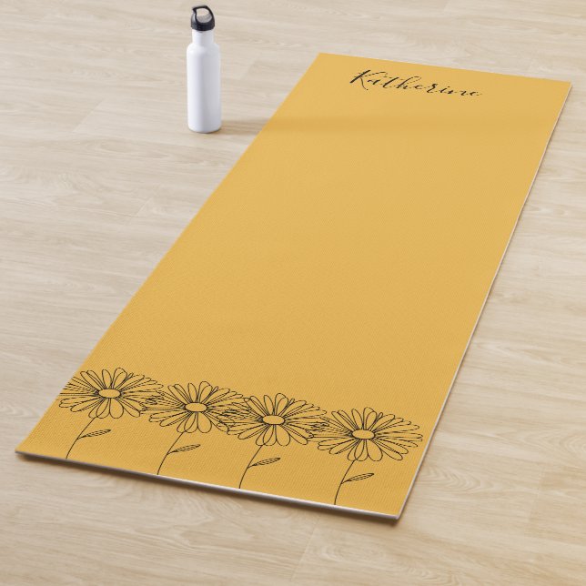 Personalized name April daisy Birth Flower Yoga Mat (In Situ)