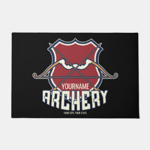 Personalized NAME Archery Sports Recurve Bow Arrow Doormat