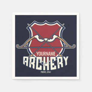 Personalized NAME Archery Sports Recurve Bow Arrow Napkin