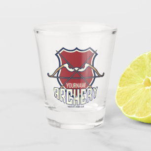 Personalized NAME Archery Sports Recurve Bow Arrow Shot Glass