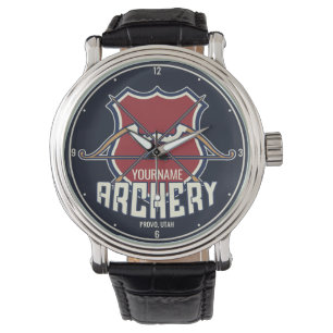 Personalized NAME Archery Sports Recurve Bow Arrow Watch