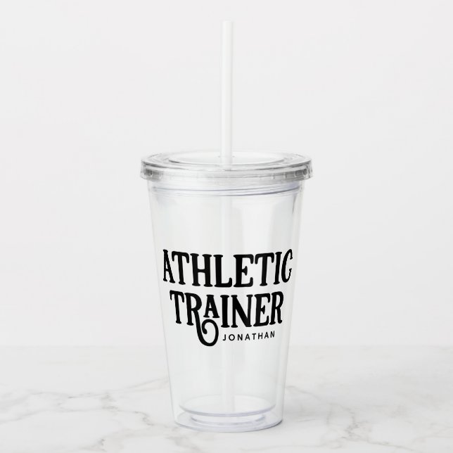 Personalized Name Athletic Trainer Acrylic Tumbler (Front)