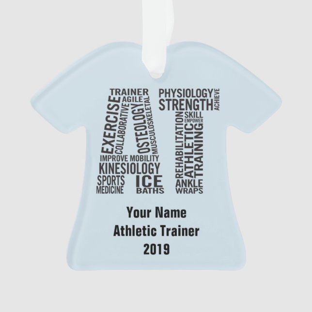 Personalized Name Athletic Trainer AT Gift Ornament (Front)