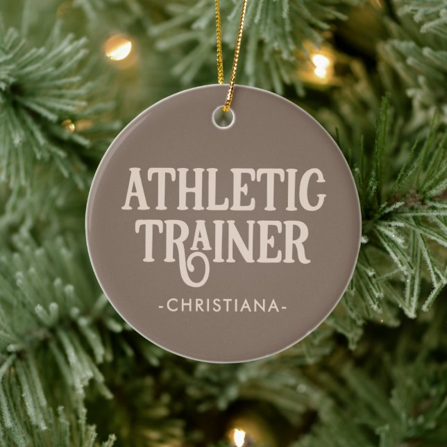 Personalized Name Athletic Trainer Ceramic Ornament (Tree)