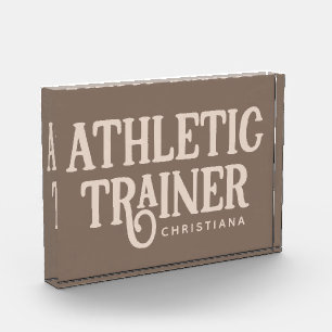 Personalized Name Athletic Trainer Photo Block
