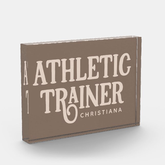 Personalized Name Athletic Trainer Photo Block (Left)