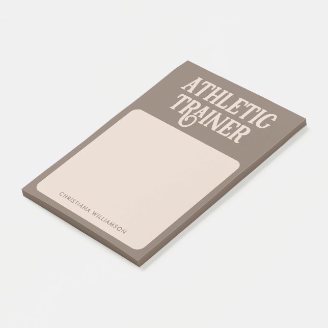 Personalized Name Athletic Trainer Post-it Notes (Angled)