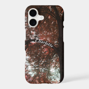 Personalized name autumn tree garden iPhone case