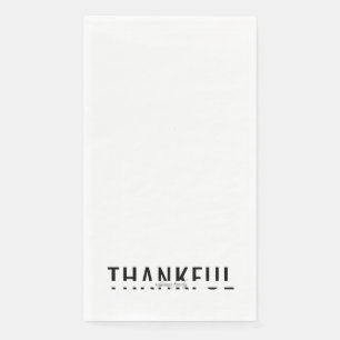Personalized Name B/W Thankful Holiday Napkin