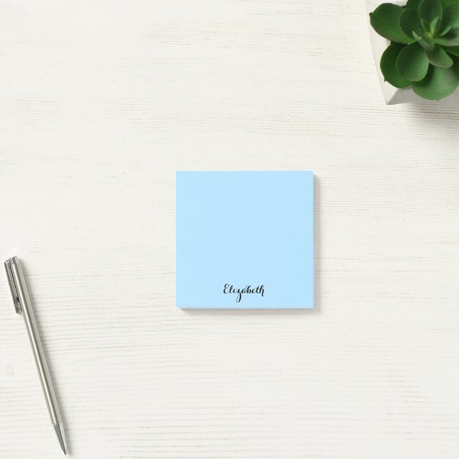 Personalized Name Baby Blue Home Office Business Post-it Notes (Personalized Name Baby Blue Home Office Business Post-it Notes)